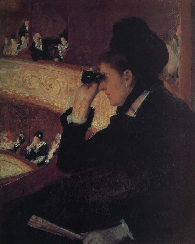 Mary Cassatt the girl wear  black dress at the theater oil painting picture